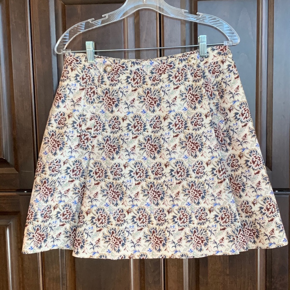 Tory Burch Pleated Wrap Skirt, Multicolor, Size 10